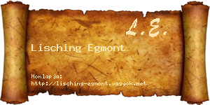 Lisching Egmont névjegykártya
